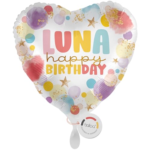 balloa Personalisierter Ballon XXL mit Namen, Geschenk zum Geburtstag, Herzballon für Mädchen oder Frauen, Heliumballon Deko, Luftballon bunt mit Wunschname, Folienballon Party Feier Dekoration, 53cm balloa Personalisierter Ballon XXL mit Namen, Geschenk zum Geburtstag, Herzballon für Mädchen oder Frauen, Heliumballon Deko, Luftballon bunt mit Wunschname, Folienballon Party Feier Dekoration, 53cm von balloa