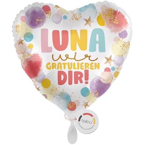 balloa Personalisierter Ballon XXL mit Namen, Geschenk zum Geburtstag, Herzballon mit Wunschtext, Helium geeignet Luftballon, Folienballon Party Deko für Mädchen oder Jungen, Geburtstagsfeier, 53cm balloa Personalisierter Ballon XXL mit Namen, Geschenk zum Geburtstag, Herzballon mit Wunschtext, Helium geeignet Luftballon, Folienballon Party Deko für Mädchen oder Jungen, Geburtstagsfeier, 53cm von balloa