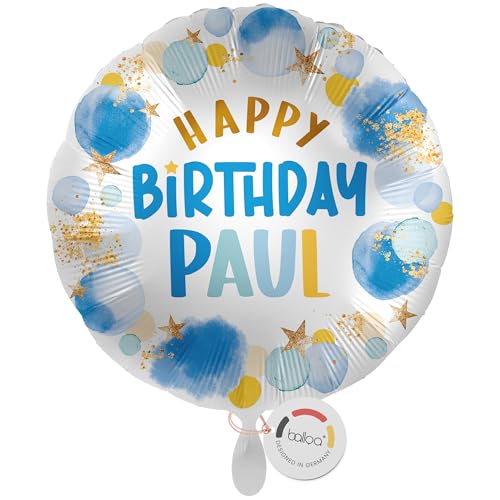 balloa Personalisierter Ballon XXL mit Namen, Happy Birthday Folienballon Junge, Helium Luftballon mit Wunschtext, Geburtstagsdeko Kinder, Geschenk Kinderparty Jungengeburtstag, 53cm balloa Personalisierter Ballon XXL mit Namen, Happy Birthday Folienballon Junge, Helium Luftballon mit Wunschtext, Geburtstagsdeko Kinder, Geschenk Kinderparty Jungengeburtstag, 53cm von balloa