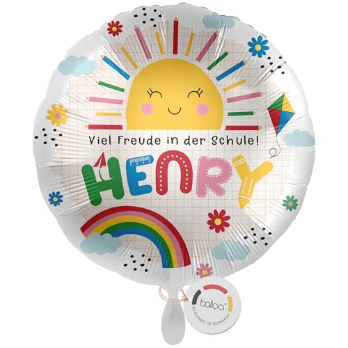 balloa Personalisierter Ballon XXL mit Namen, personalisiertes Geschenk zur Einschulung, Heliumballon Schulanfang, Folienballon mit Wunschname, Einschulungsballon Mädchen Junge Deko Schulkind, 53cm balloa Personalisierter Ballon XXL mit Namen, personalisiertes Geschenk zur Einschulung, Heliumballon Schulanfang, Folienballon mit Wunschname, Einschulungsballon Mädchen Junge Deko Schulkind, 53cm von balloa