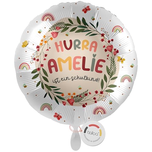 balloa Personalisierter Ballon XXL mit Namen, personalisiertes Geschenk zur Einschulung, Heliumballon Schule, Folienballon Mädchen Junge, Einschulungsballon Schulkind Schultüte Schulstart, 53cm balloa Personalisierter Ballon XXL mit Namen, personalisiertes Geschenk zur Einschulung, Heliumballon Schule, Folienballon Mädchen Junge, Einschulungsballon Schulkind Schultüte Schulstart, 53cm von balloa