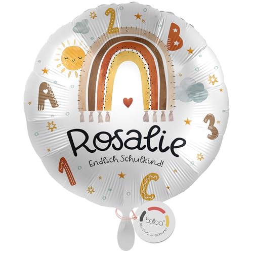 balloa Personalisierter Ballon mit Namen, personalisiertes Geschenk zur Einschulung, Heliumballon Schulkind, Folienballon Regenbogen Zahlen, Einschulungsdeko Mädchen Junge, Luftballon Schule, 33cm balloa Personalisierter Ballon mit Namen, personalisiertes Geschenk zur Einschulung, Heliumballon Schulkind, Folienballon Regenbogen Zahlen, Einschulungsdeko Mädchen Junge, Luftballon Schule, 33cm von balloa