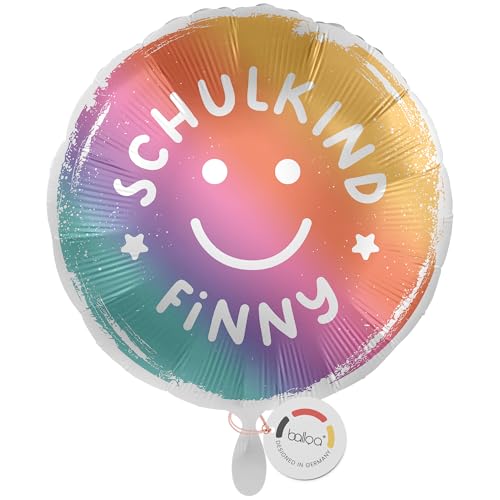 balloa Personalisierter Ballon mit Namen, personalisiertes Geschenk zur Einschulung, Heliumballon Schulkind, Folienballon Smile Regenbogen, Einschulungsdeko Mädchen Junge, Luftballon Schulanfang 33cm balloa Personalisierter Ballon mit Namen, personalisiertes Geschenk zur Einschulung, Heliumballon Schulkind, Folienballon Smile Regenbogen, Einschulungsdeko Mädchen Junge, Luftballon Schulanfang 33cm von balloa