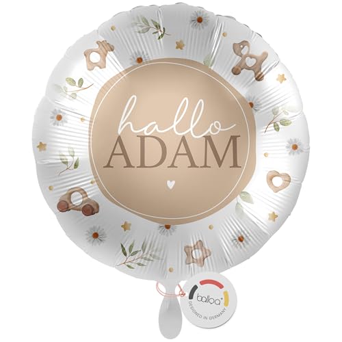 balloa Personalisierter Ballon mit Namen, personalisiertes Geschenk zur Geburt, Helium Ballon Baby, Babygeschenk Geburt neutral, Babydeko für Zuhause oder Babyparty, 33cm balloa Personalisierter Ballon mit Namen, personalisiertes Geschenk zur Geburt, Helium Ballon Baby, Babygeschenk Geburt neutral, Babydeko für Zuhause oder Babyparty, 33cm von balloa
