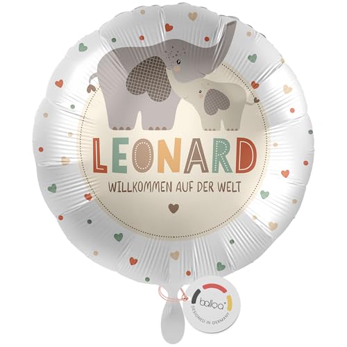 balloa Personalisierter Ballon mit Namen, personalisiertes Geschenk zur Geburt, Helium Ballon Baby, Folienballon mit Elefant und Herz, Willkommensgruß neutral Unisex Deko zur Babyparty, 33cm balloa Personalisierter Ballon mit Namen, personalisiertes Geschenk zur Geburt, Helium Ballon Baby, Folienballon mit Elefant und Herz, Willkommensgruß neutral Unisex Deko zur Babyparty, 33cm von balloa