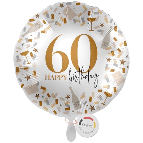 balloa XXL Folienballon 60, großer Helium Ballon zum 60.Geburtstag, Geschenk für Frauen oder Männer, Deko für runde Geburtstagsfeier, Folienballon befüllbar mit Luft oder Helium, 53cm balloa XXL Folienballon 60, großer Helium Ballon zum 60.Geburtstag, Geschenk für Frauen oder Männer, Deko für runde Geburtstagsfeier, Folienballon befüllbar mit Luft oder Helium, 53cm von balloa