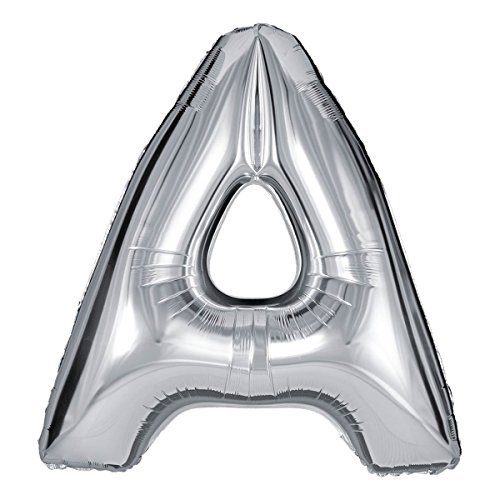 ballonfritz® Ballon Buchstabe A in Silber - XXL 40"/102cm - Folienballons für Luft oder Helium als Geburtstag, Jubiläum, Hochzeit oder Abschluss Geschenk, Party Dekoration oder Überraschung von ballonfritz