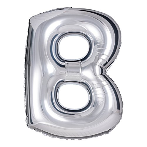 ballonfritz® Ballon Buchstabe B in Silber - XXL 40"/102cm - Folienballons für Luft oder Helium als Geburtstag, Jubiläum, Hochzeit oder Abschluss Geschenk, Party Dekoration oder Überraschung von ballonfritz