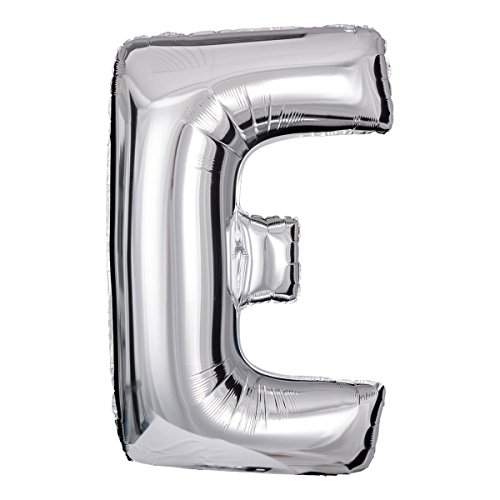 ballonfritz® Ballon Buchstabe E in Silber - XXL 40"/102cm - Folienballons für Luft oder Helium als Geburtstag, Jubiläum, Hochzeit oder Abschluss Geschenk, Party Dekoration oder Überraschung von ballonfritz