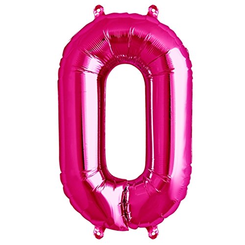 ballonfritz® Ballon Zahl 0 in Pink - XXL 40"/102cm - Folienballons für Luft oder Helium als Geburtstag, Jubiläum, Hochzeit oder Abschluss Geschenk, Party Dekoration oder Überraschung von ballonfritz