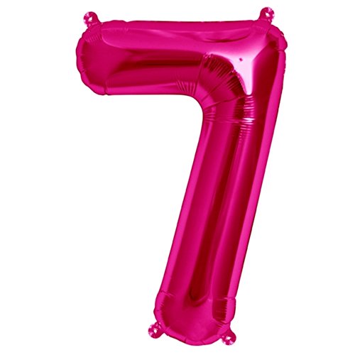 ballonfritz® Ballon Zahl 7 in Pink - XXL 40"/102cm - Folienballons für Luft oder Helium als Geburtstag, Jubiläum, Hochzeit oder Abschluss Geschenk, Party Dekoration oder Überraschung von ballonfritz