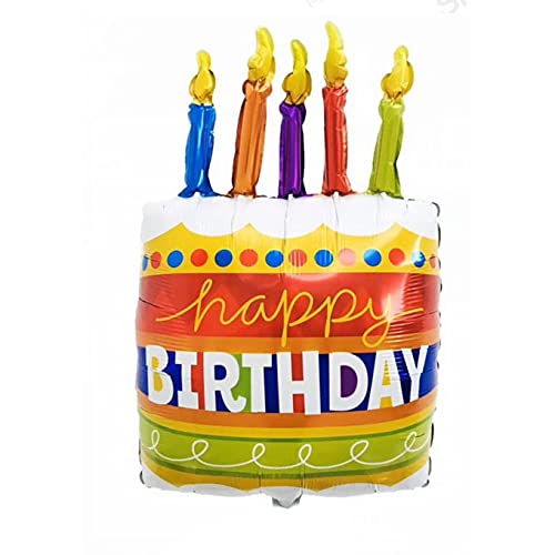 ballonfritz® Happy Birthday Torte mit Kerzen Ballon - XXL Torten Folienballon als Geburtstagsgeschenk, Party Dekoration, Fotorequisite oder Überraschung von ballonfritz