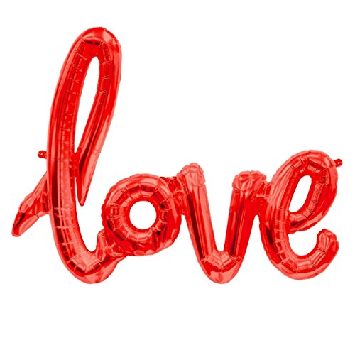 ballonfritz® love-Schriftzug Luftballon in Rot - XXL Folienballon als Hochzeit Deko, Geschenk oder Liebes-Überraschung zum Valentinstag von ballonfritz