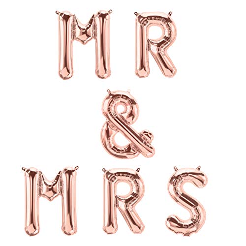 ballonfritz® Luftballon MR & MRS Schriftzug-Set in ROSEGOLD - Folienballons als Hochzeit Geschenk, Party Dekoration oder Überraschung von ballonfritz