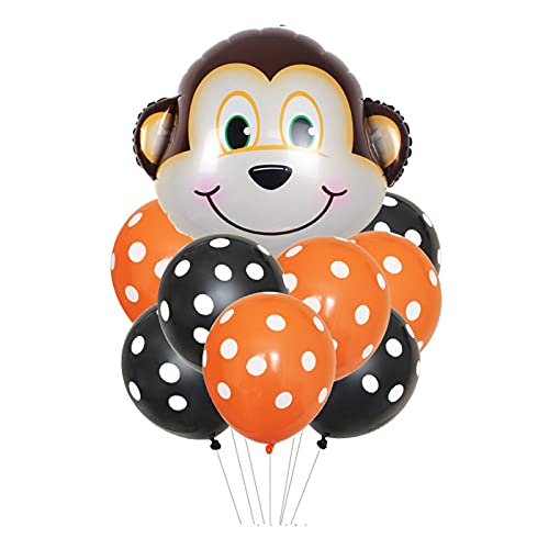 ballonfritz® Tiere Safari Dschungel Ballon 11 tlg. Set - XXL Affe Kopf Luftballon 55x55x20cm als Geburtstagsgeschenk, Party-Deko oder Überraschung den Kindergeburtstag von ballonfritz