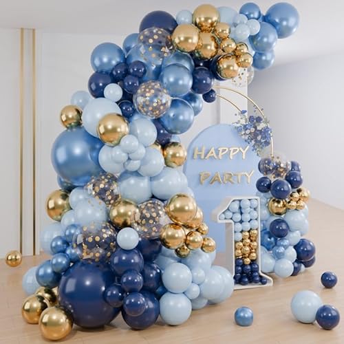 Luftballons Girlande Geburtstag Blau Gold,104 Stück Luftballons Blau Gold und Gold Konfetti, Luftballon Girlande Blau für Geburtstagsdeko, Babyparty Deko Junge, Abschluss Deko, Weltraum Motto Party Luftballons Girlande Geburtstag Blau Gold,104 Stück Luftballons Blau Gold und Gold Konfetti, Luftballon Girlande Blau für Geburtstagsdeko, Babyparty Deko Junge, Abschluss Deko, Weltraum Motto Party von balloon garland