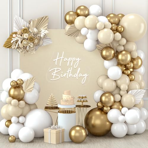 Luftballon Girlande Weiß Gold, 111 Stück Sandweiß Metallic Gold Ballon Girlande mit Nude Ballons für Boho Hochzeit, Geburtstag Party, Babyparty, Geschlecht Reveal Party Hintergrund Dekoration Luftballon Girlande Weiß Gold, 111 Stück Sandweiß Metallic Gold Ballon Girlande mit Nude Ballons für Boho Hochzeit, Geburtstag Party, Babyparty, Geschlecht Reveal Party Hintergrund Dekoration von balloon garland