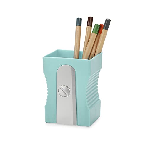 Balvi Schreibutensilienbehälter Sharpener Türkis Farbe Original Topf für Bleistifte und Anspitzer gef von balvi