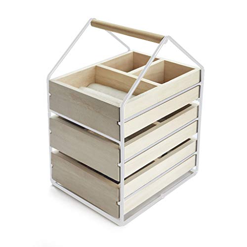 balvi Schmuck-Organizer House Weiß Schmuckschatulle mit 3 Holzschubladen mit Griffen Holz/Metall von balvi
