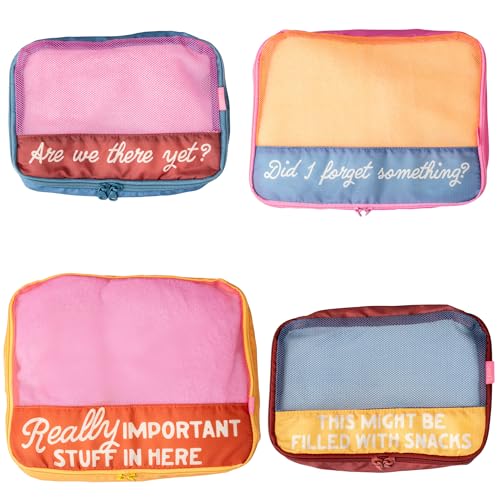 ban.do Getaway Packwürfel-Set aus Polyester und Netzstoff, enthält 4 weiche Gepäck-Organizer in verschiedenen Größen (wirklich wichtige Sachen) von ban.do