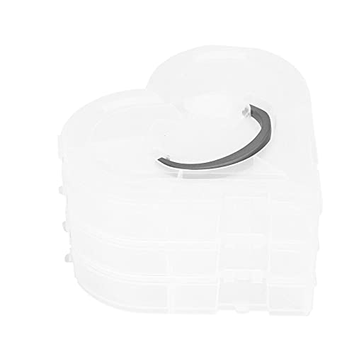 Snufeve6 Schmuckaufbewahrungsbehälter, herzförmige klare Schmuckschatulle leicht zum Aufbewahren von Perlen für Nähkunst für Angelgeräte von banapoy