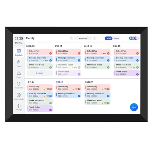 banapoy 10.1in Smart Digital Calendar und Chore -Diagramm, HD Interactive Touchscreen Display Smart Family Planer, Digitale Bilderrahmen für Familienpläne von banapoy