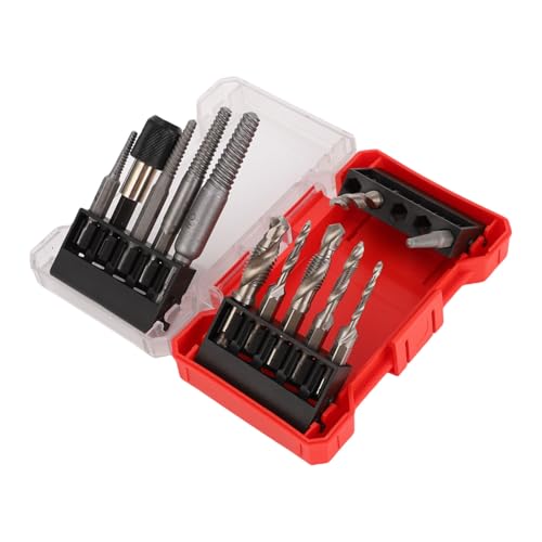 banapoy 11Pcs Schraubenausdreher-Set, Handbohrer Bolzenausdreher-Set mit Gewindebohrern, 1/4"-Sechskantschaft, Zum Entfernen von Abgenutzten Schrauben, Bolzen, Befestigungselementen von banapoy