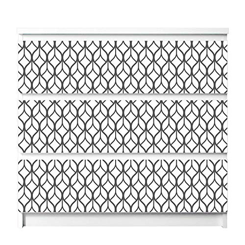 banjado® Möbelfolie selbstklebend für die IKEA Malm Kommode 3 Schubladen - Schrankfolien selbstklebend mit Motiv Bucheckern/Möbelfolie Malm für Kinder von banjado