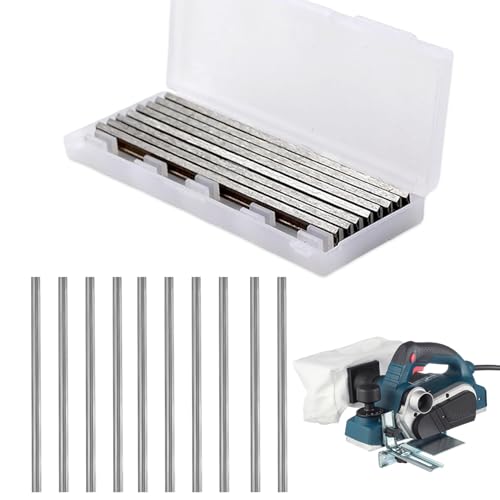 10 Stück Hobelmesser,Hobelmesser 82mm,Hobelmesser Set,Professional Holz Ersatzmesser Wendeklingen,Elektrohobel ManganstahlKlinge,für Bosch Hobel, Handhobel, Holzbearbeitungsmaschinen(82x5,5x1,2mm) von banjiabb