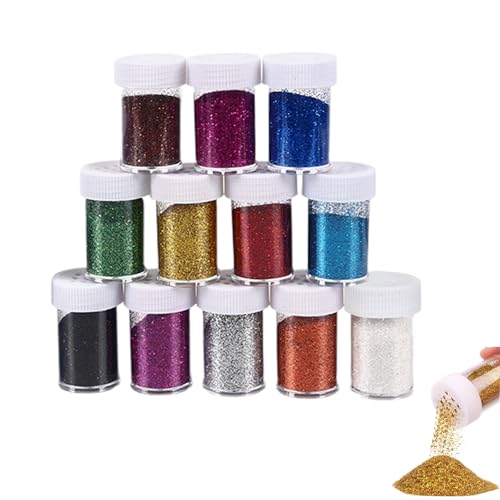 12 Farben Mini Glitzerpulver Set,Glitzer Basteln,Glitzer Zum Basteln,Bastelglitzer,Glitzerpulver Zum Basteln,Fur Diy Crafts, Nägel, Körper, Haare, Festival-Party-Kunst 12 Farben Mini Glitzerpulver Set,Glitzer Basteln,Glitzer Zum Basteln,Bastelglitzer,Glitzerpulver Zum Basteln,Fur Diy Crafts, Nägel, Körper, Haare, Festival-Party-Kunst von banjiabb