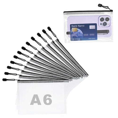 12 Stück Dokumententasche A6,Wasserdichte Dokumententasche,Dokumentenmappe A6,Dokumententaschen,Pvc Kunststoff Reisverschlusstaschen,Für Dokumente,Papier,Datei,Kosmetika,Hausaufgaben Und Reisezubehör 12 Stück Dokumententasche A6,Wasserdichte Dokumententasche,Dokumentenmappe A6,Dokumententaschen,Pvc Kunststoff Reisverschlusstaschen,Für Dokumente,Papier,Datei,Kosmetika,Hausaufgaben Und Reisezubehör von banjiabb