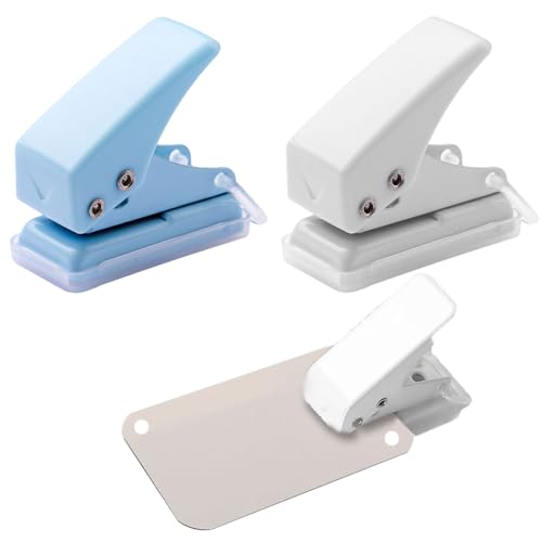 2 Stück Locher Klein,Mini Locher,Tragbarer Mini Einzellocher,Taschenlocher,Locher A4,Dart Flight Locher,Dart Locher,Locher Für Ordner,Mini Locher Schule,für Büro,Schule und DIY Projekte(Weiß Blau) von banjiabb