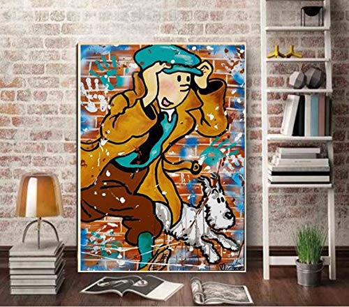 baodanla Kein Rahmen Ölgemälde Graffiti beliebte Gehirnwäsche Kunst Tim und Struppi in Ölgemälde Kunst geeignet für Schlafzimmer decoration50x70cm baodanla Kein Rahmen Ölgemälde Graffiti beliebte Gehirnwäsche Kunst Tim und Struppi in Ölgemälde Kunst geeignet für Schlafzimmer decoration50x70cm von baodanla