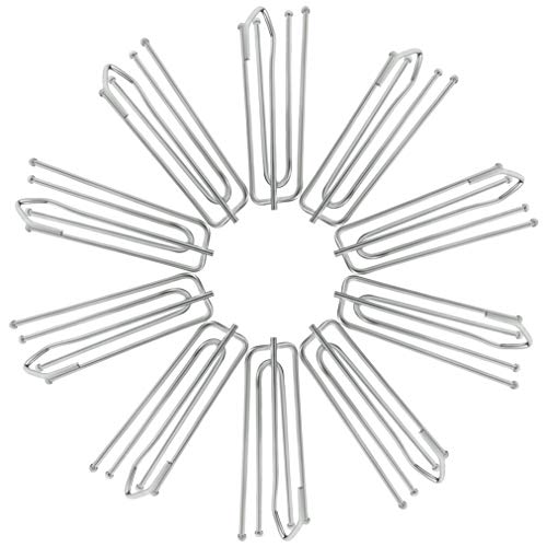 baotongle Vorhangfaltenhaken aus Edelstahl, 4 Zinken, Faltenhaken aus Edelstahl, 12 Stück (Vorhangringe Nicht im Lieferumfang enthalten) von baotongle