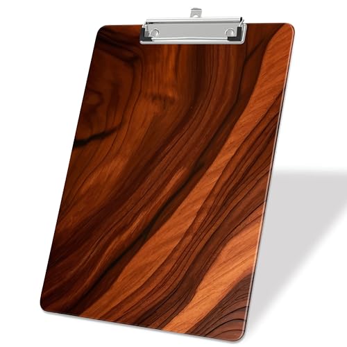 Holzdruck-Kunststoff-Klemmbretter, A4, dekoratives Kunststoff-Klemmbrett für Lehrer, Sozialarbeiter, Studenten, Bürobedarf, 8 x 12 cm Holzdruck-Kunststoff-Klemmbretter, A4, dekoratives Kunststoff-Klemmbrett für Lehrer, Sozialarbeiter, Studenten, Bürobedarf, 8 x 12 cm von bassyil