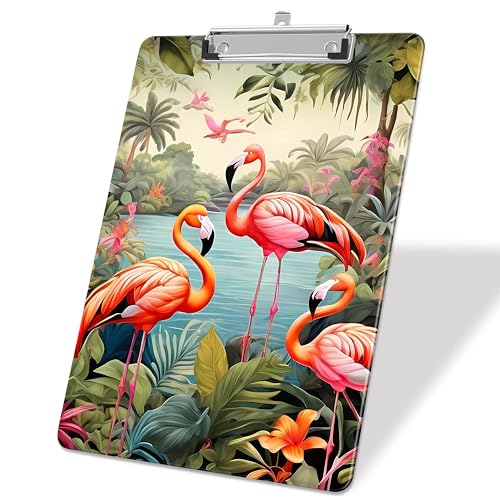 Tropischer Flamingo-Klemmbrett, A4, dekoratives Kunststoff-Klemmbrett für Lehrer, Sozialarbeiter, Studenten, Bürobedarf, 8 x 12 cm Tropischer Flamingo-Klemmbrett, A4, dekoratives Kunststoff-Klemmbrett für Lehrer, Sozialarbeiter, Studenten, Bürobedarf, 8 x 12 cm von bassyil