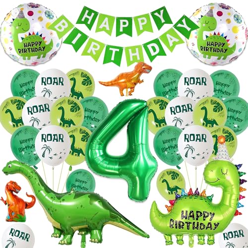 Dinosaurier Geburtstagsdeko Luftballons Jungen Kit (Grün 4th) von batnite