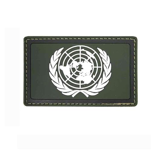 3D PATCH UN Vereinte Nationen United Nations Flagge Flag Klettpatch Military Taktisch Emblem AUFNÄHER HAKENKLETT GUMMI ABZEICHEN AUSRÜSTUNG (UN-4052-Grün) von baum-m gmbh