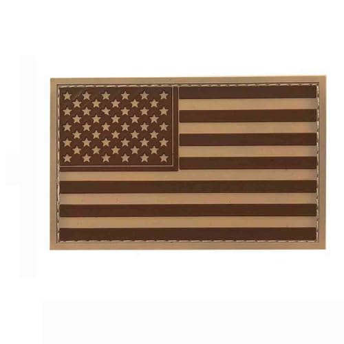 3D PATCH USA AMERIKA Flagge Wappen SKULL American Flag Klettpatch Army Military FahneTaktisch Emblem AUFNÄHER HAKENKLETT GUMMI ABZEICHEN AUSRÜSTUNG (3511-Desert) von baum-m gmbh