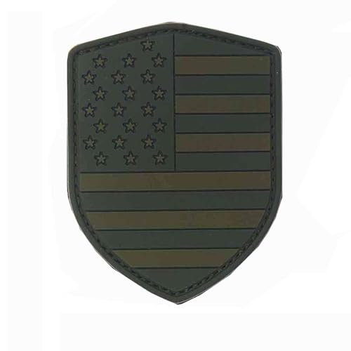 3D PATCH USA AMERIKA Flagge Wappen SKULL American Flag Klettpatch Army Military FahneTaktisch Emblem AUFNÄHER HAKENKLETT GUMMI ABZEICHEN AUSRÜSTUNG (3789-Schild-Grün) von baum-m gmbh