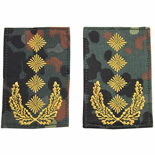 Rangabzeichen mit Hakenklettfläche für die Deutsche Bundeswehr Heer flecktarn mit schwarzem oder goldenem Stick / 1 Paar (General) von baum-m gmbh