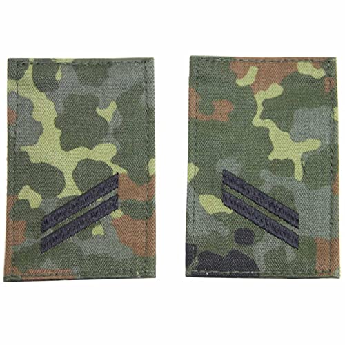 Rangabzeichen mit Hakenklettfläche für die Deutsche Bundeswehr Heer flecktarn mit schwarzem oder goldenem Stick / 1 Paar (Obergefreiter) von baum-m gmbh