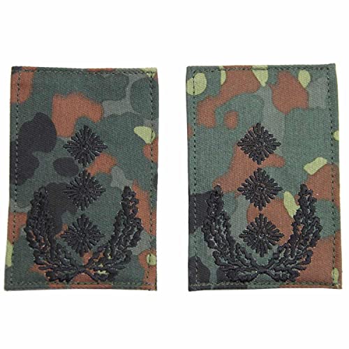 Rangabzeichen mit Hakenklettfläche für die Deutsche Bundeswehr Heer flecktarn mit schwarzem oder goldenem Stick / 1 Paar (Oberst) von baum-m gmbh