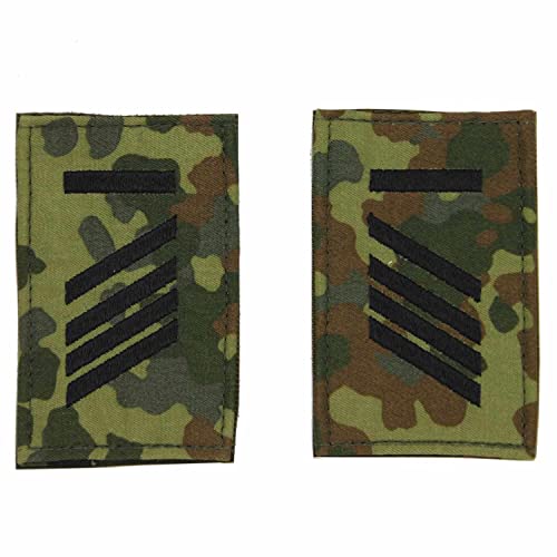 Rangabzeichen mit Hakenklettfläche für die Deutsche Bundeswehr Heer flecktarn mit schwarzem oder goldenem Stick / 1 Paar (Stabsgefreiter U/A) von baum-m gmbh