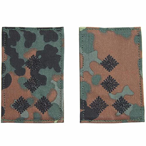 Rangabzeichen mit Hakenklettfläche für die Deutsche Bundeswehr Heer flecktarn mit schwarzem oder goldenem Stick / 1 Paar (Stabshauptmann) von baum-m gmbh