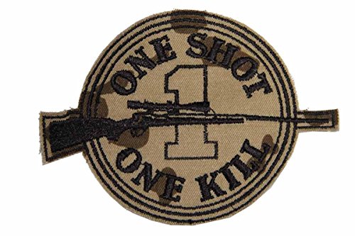 baum-m gmbh Textil-Abzeichen OSOK - Scharfschützenabzeichen One Shot - One Kill Aufnäher Sniper Ø 7,5 cm von baum-m gmbh