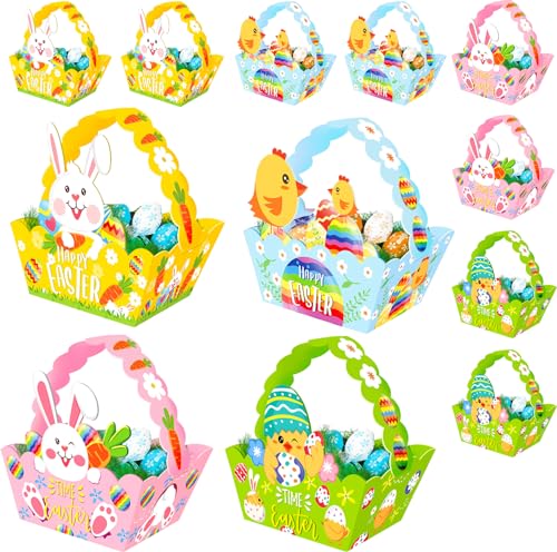 baymety 12-teiliger Osterkorb mit Griff, niedlicher Hase, DIY-Papier-Osterei-Jagdkörbe, Bastelarbeiten für Kinder, Oster-Leckerei-Boxen, fröhliche Ostern-Geschenkbox, Körbe für Süßigkeiten, Spielzeug, baymety 12-teiliger Osterkorb mit Griff, niedlicher Hase, DIY-Papier-Osterei-Jagdkörbe, Bastelarbeiten für Kinder, Oster-Leckerei-Boxen, fröhliche Ostern-Geschenkbox, Körbe für Süßigkeiten, Spielzeug, von baymety