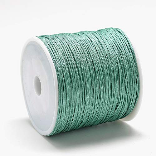 (Grundpreis1m=0,18€) 10m Makrameeband grün rund 0,8mm Nylon Kordel Schmuckkordel Flechtkordel knüpfen Garn Farbwahl (Grün #2) von beadsvision