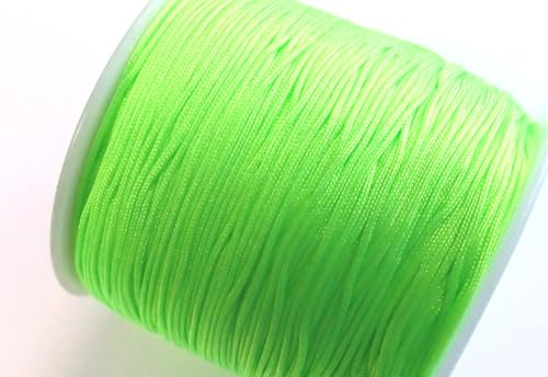 (Grundpreis1m=0,18€) 10m Makrameeband rund 0,8mm Nylon Kordel Schmuckkordel Flechtkordel knüpfen Garn Farbwahl (Neon Grün #S26) von beadsvision