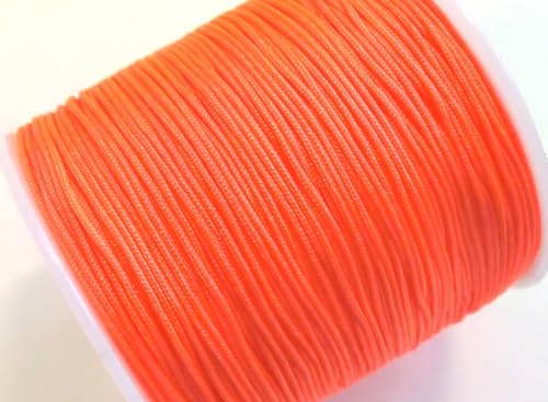 (Grundpreis1m=0,18€) 10m Makrameeband rund 0,8mm Nylon Kordel Schmuckkordel Flechtkordel knüpfen Garn Farbwahl (Neon Orange #S25) von beadsvision